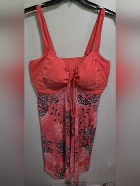 Daci Coral-Orange Swim Dress with Boy Shorts